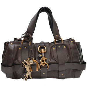 Chloe Bag Kerala Chocolate Brown Leather Metal Handbag